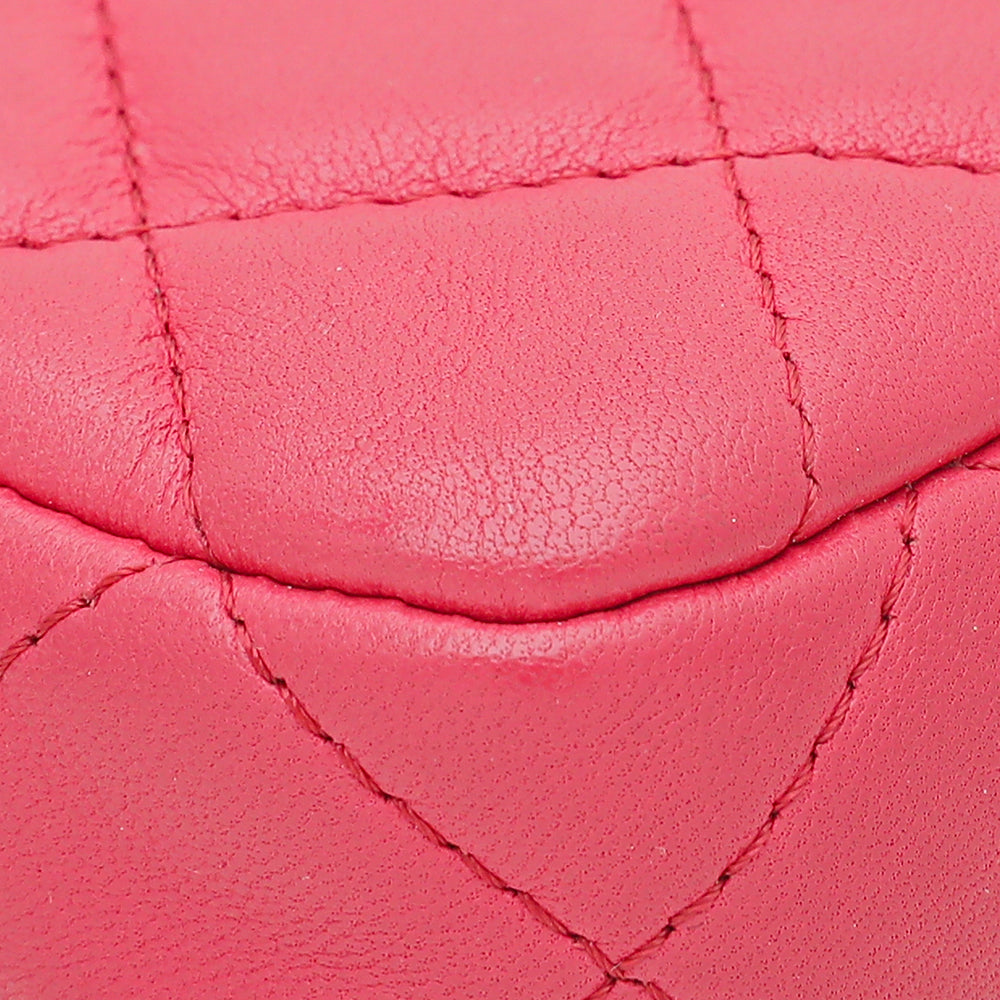 Chanel Pink Double Zip Wallet On Chain-Chanel-THE CLOSET