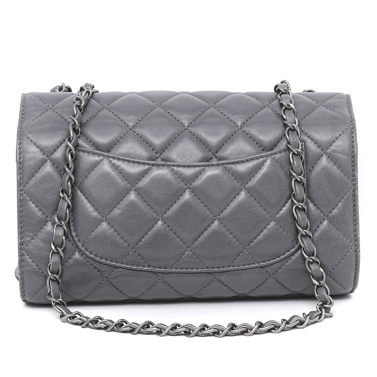 Chanel Gray Drawstring Shopping Flap Bag-Chanel-THE CLOSET
