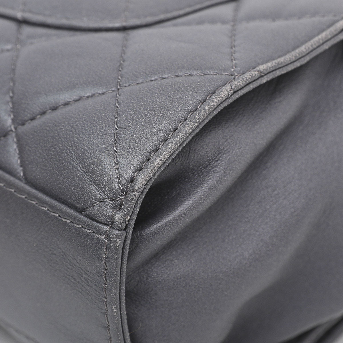 Chanel Gray Drawstring Shopping Flap Bag-Chanel-THE CLOSET