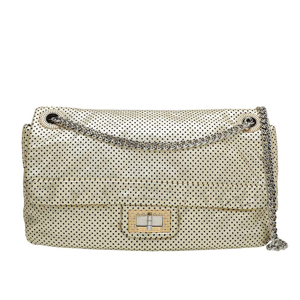Chanel Metallic Gold Drill Perforated Reissue Flap Bag