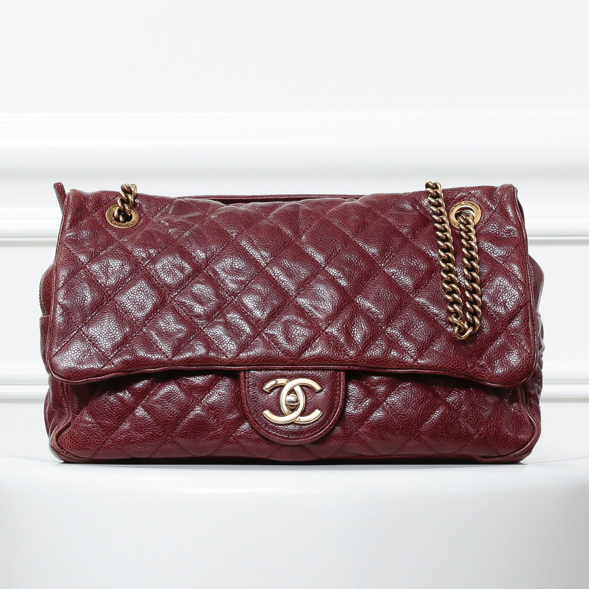 Chanel Burgundy Easy Flap Jumbo-Chanel-THE CLOSET