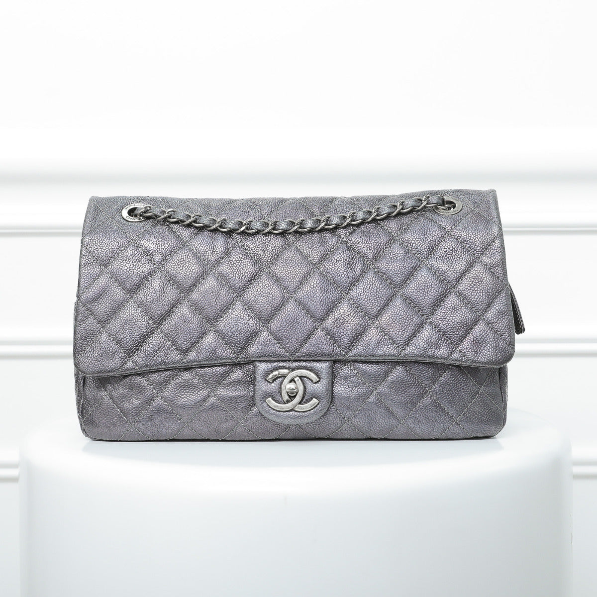 Chanel Gray Easy Flap Shoulder Bag-Chanel-THE CLOSET