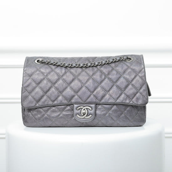 Chanel Gray Easy Flap Shoulder Bag