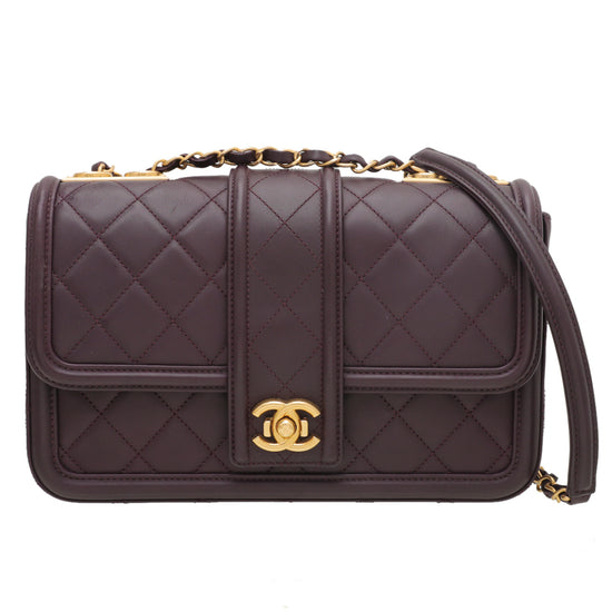 Chanel Dark Violet Elegant CC Flap Medium Bag