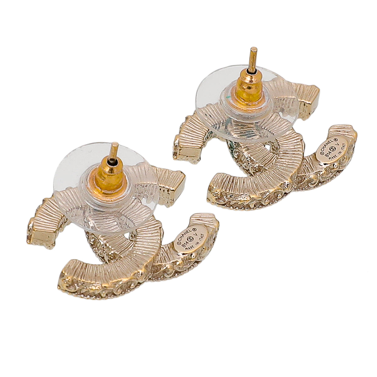 Chanel Black CC Enamel Baroque Stud Earrings-Chanel-THE CLOSET