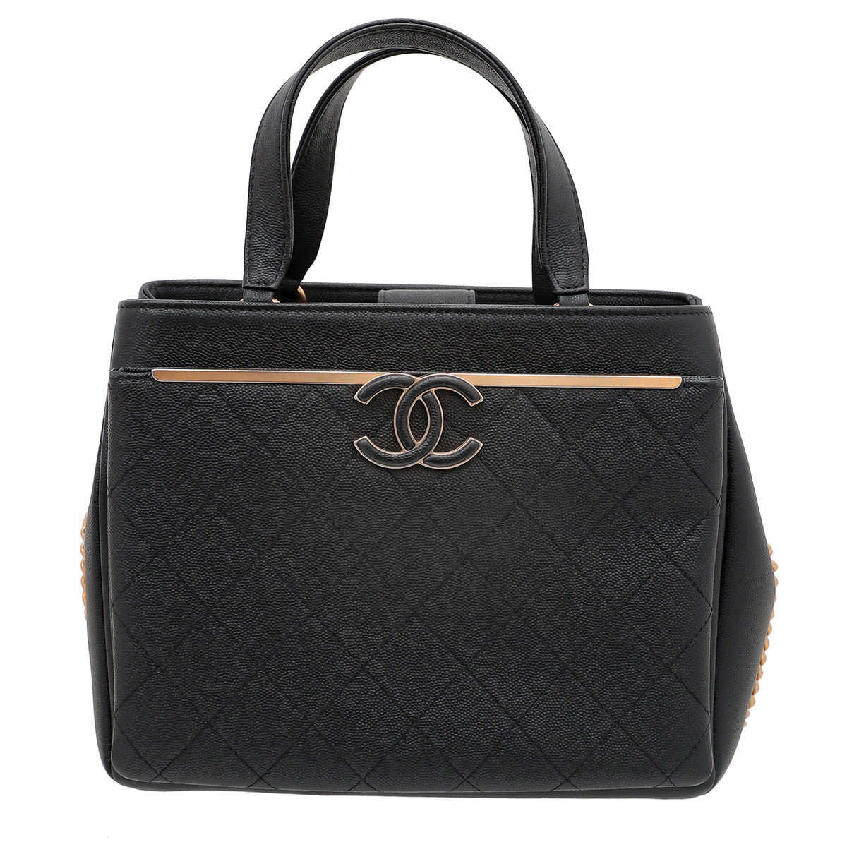 Chanel Black Enamel CC Shopping Tote Bag-Chanel-THE CLOSET