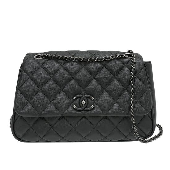 Chanel Black Enchained Accordion CC Flap Bag