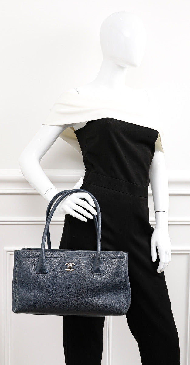 Chanel Blue Executive Cerf Tote Bag-Chanel-THE CLOSET