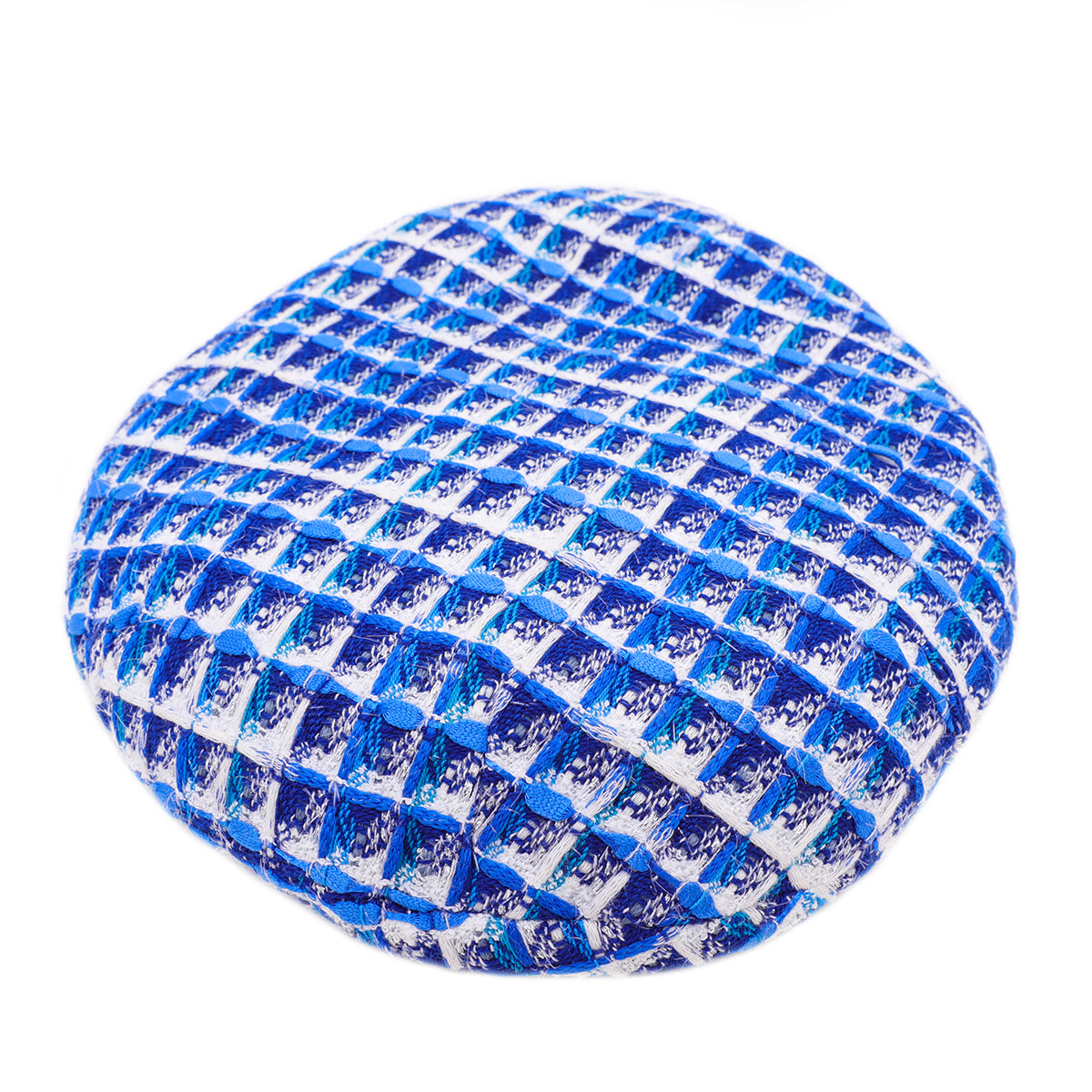 Chanel Blue White Fantasy Tweed Beret Hat Small-Chanel-THE CLOSET