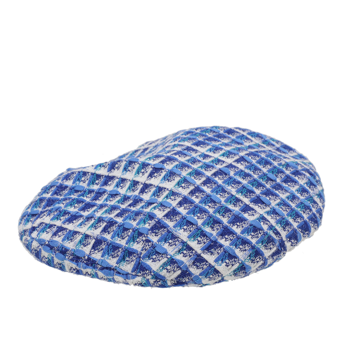 Chanel Blue White Fantasy Tweed Beret Hat Small-Chanel-THE CLOSET