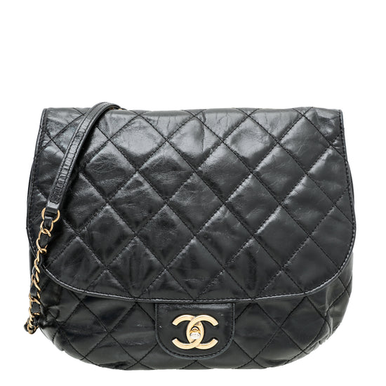 Chanel Black Flap Hobo Bag