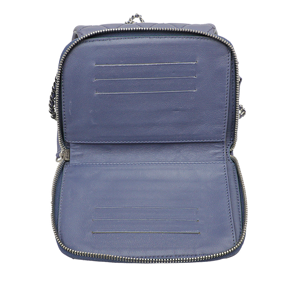 Chanel Grayish Blue Flap Zippy Back Bag-Chanel-THE CLOSET