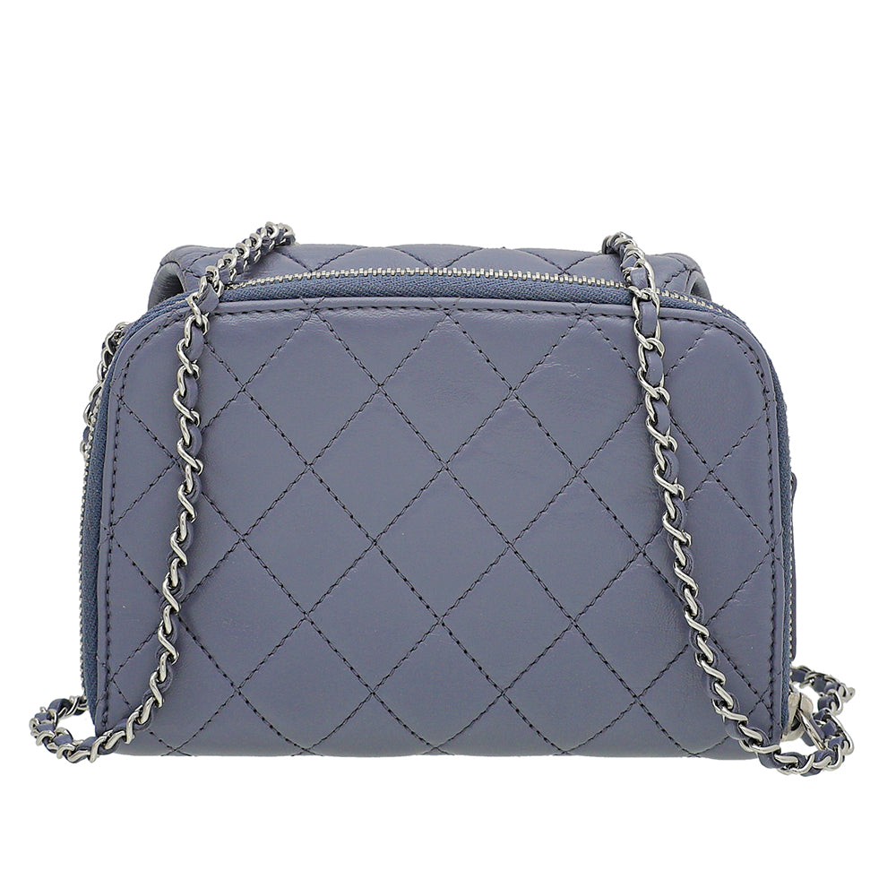 Chanel Grayish Blue Flap Zippy Back Bag-Chanel-THE CLOSET