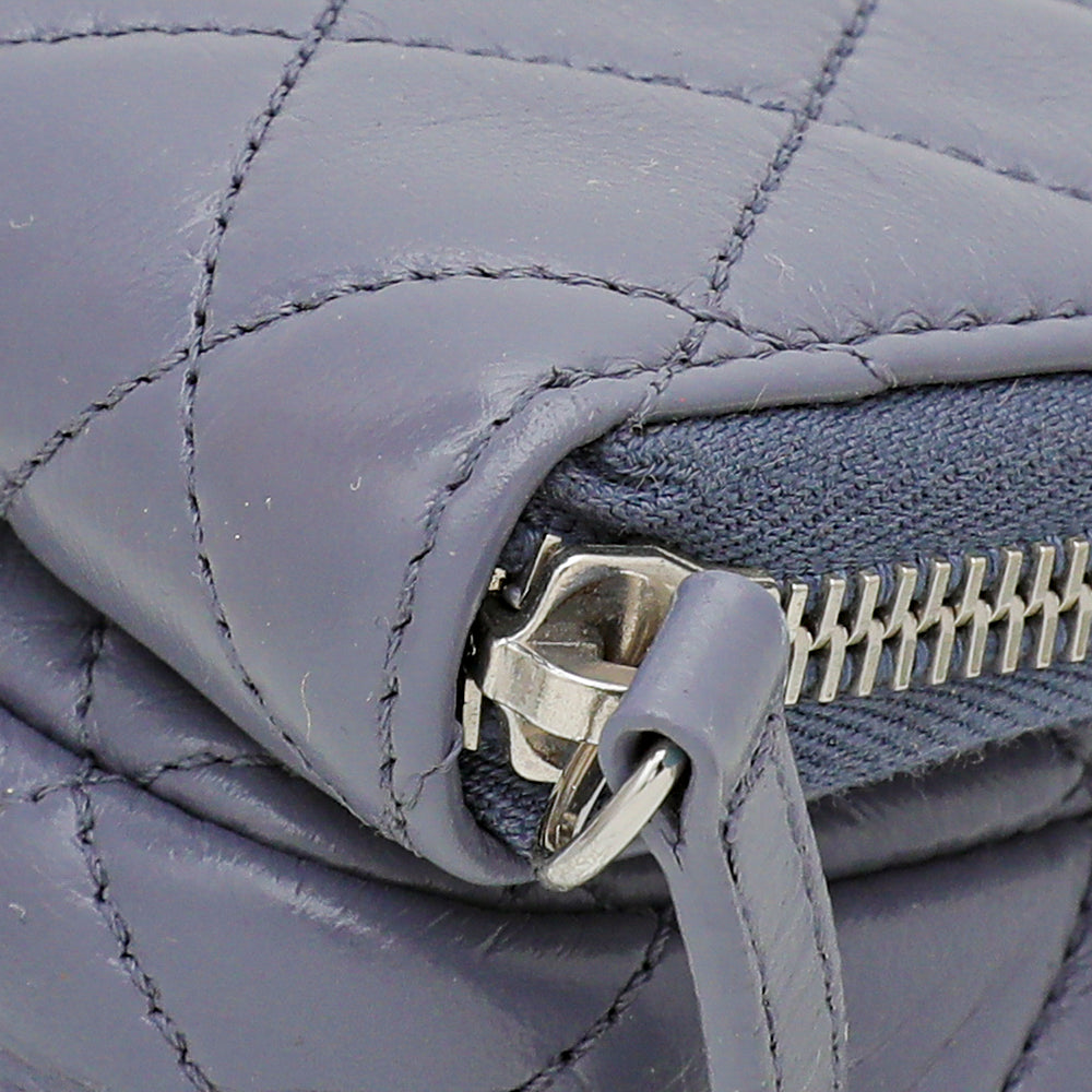 Chanel Grayish Blue Flap Zippy Back Bag-Chanel-THE CLOSET