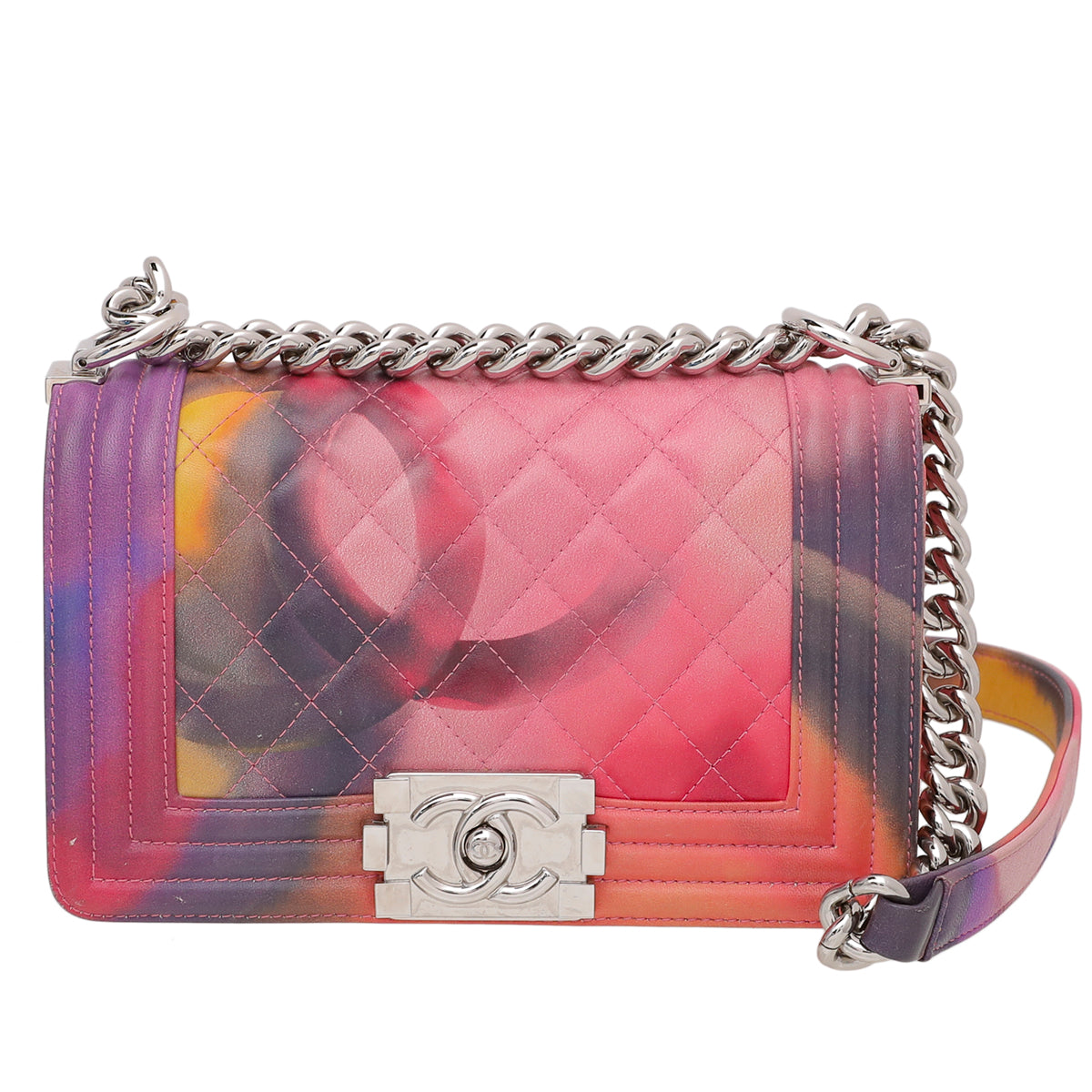 Chanel Pink Multicolor Flower Power Boy Bag-Chanel-THE CLOSET
