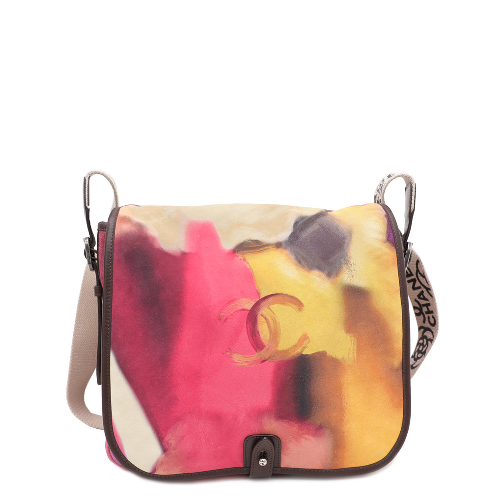 Pre-owned Chanel Multicolor Suede Flower Power Messenger