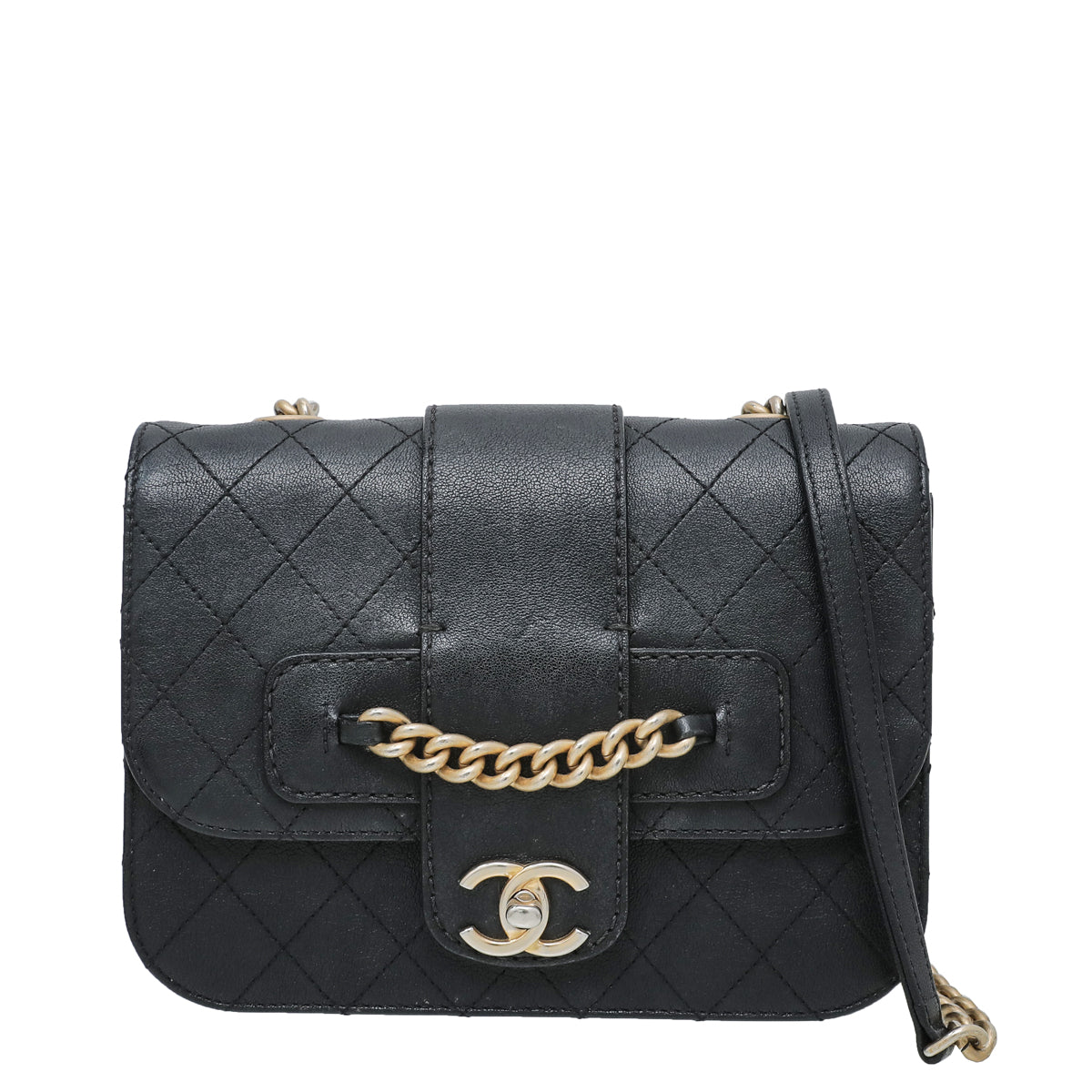 Chanel Black Front Chain Flap Medium Bag-Chanel-THE CLOSET