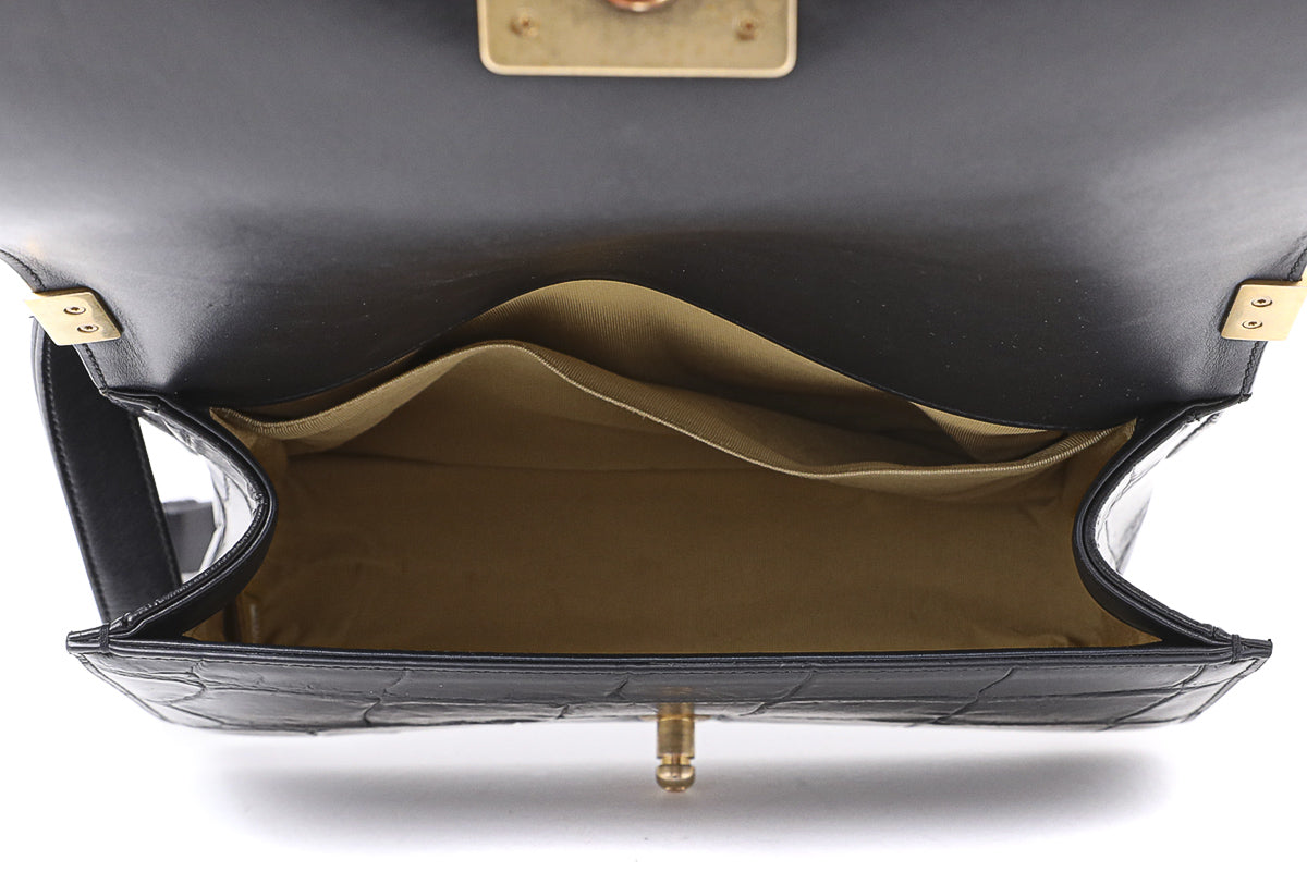 Chanel Black Crocodile Graffiti Boy Bag-Chanel-THE CLOSET