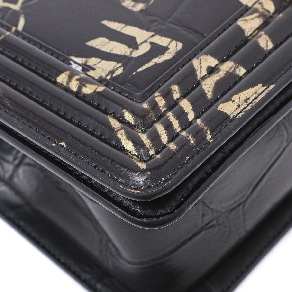 Chanel Black Crocodile Graffiti Boy Bag-Chanel-THE CLOSET