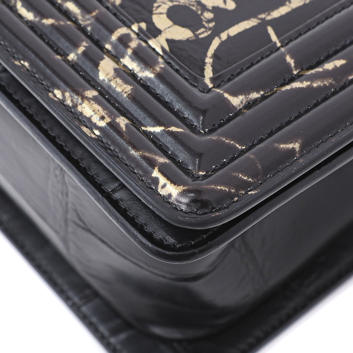 Chanel Black Crocodile Graffiti Boy Bag-Chanel-THE CLOSET