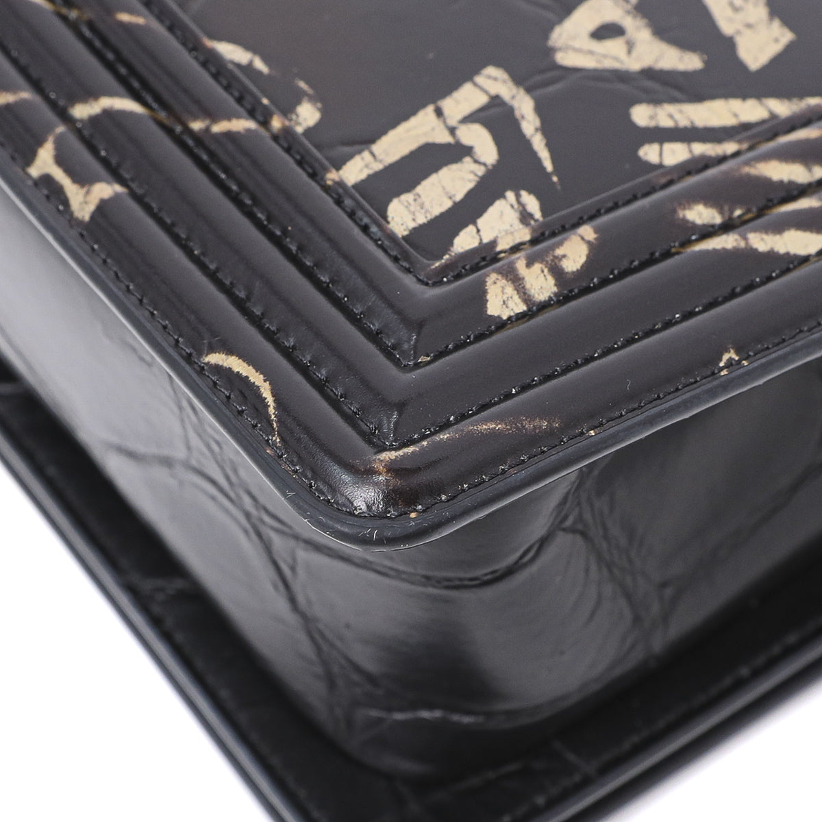 Chanel Black Crocodile Graffiti Boy Bag-Chanel-THE CLOSET