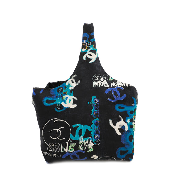 Chanel Multicolor Graffiti Print Fabric Basket Tote Bag