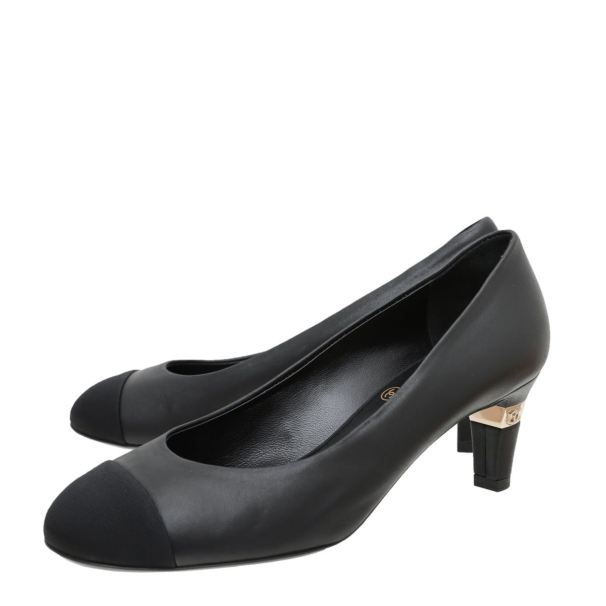 Chanel Black Grosgrain Round Toe Pumps 36.5-Chanel-THE CLOSET