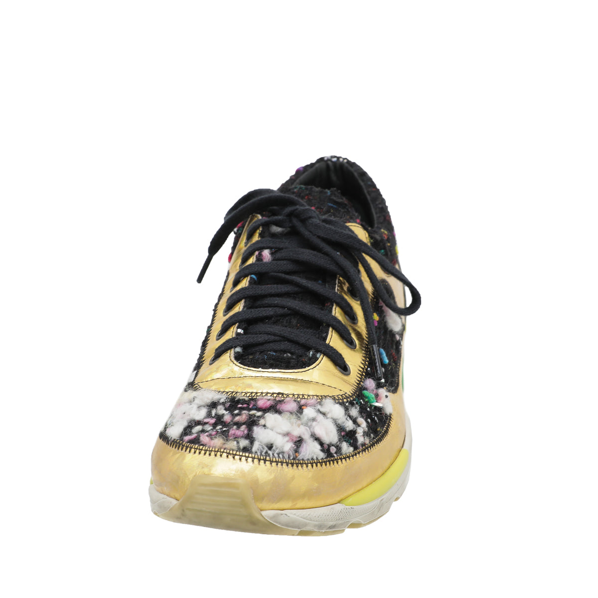 Chanel Multicolor Holographic Tweed Runway Sneakers 38.5
