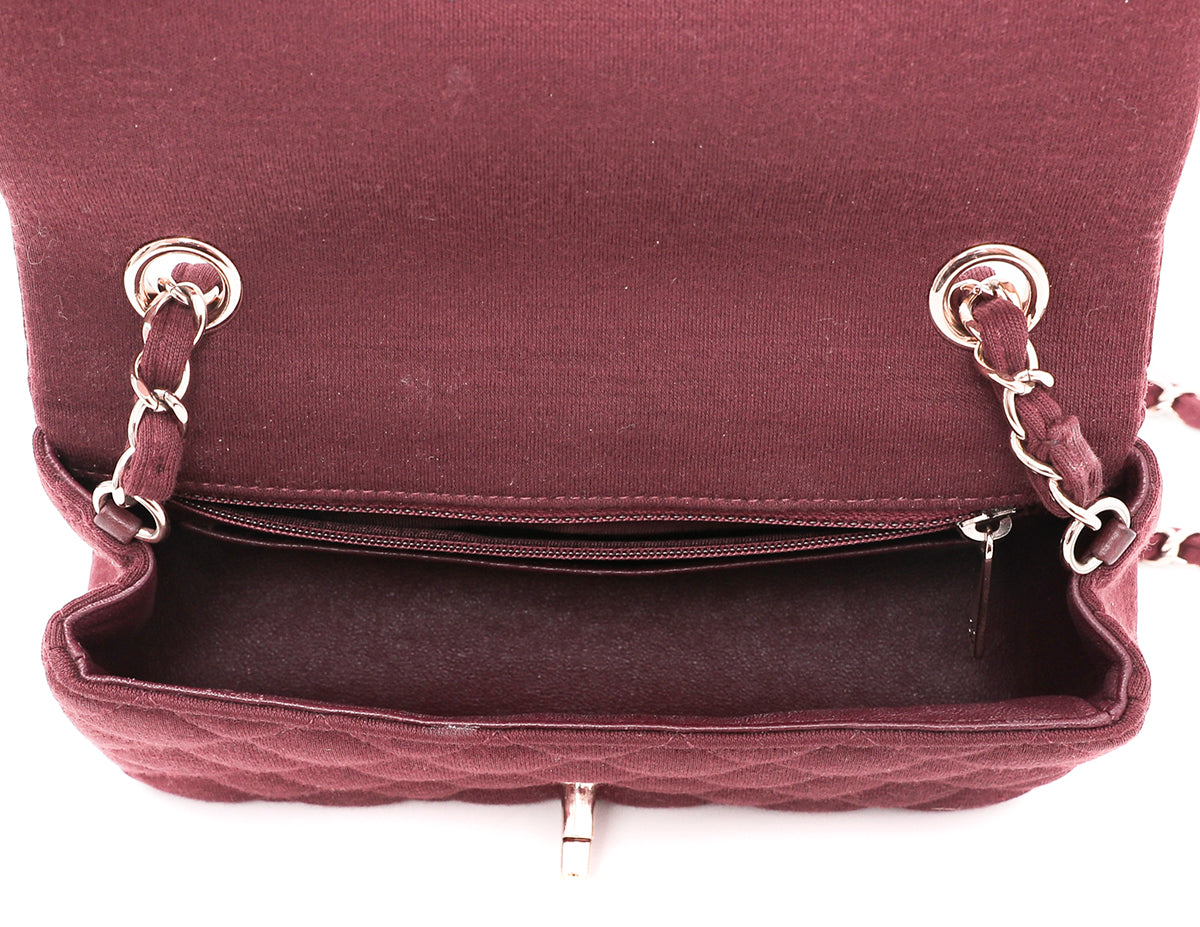 Chanel Maroon Jersey Classic Flap Bag-Chanel-THE CLOSET