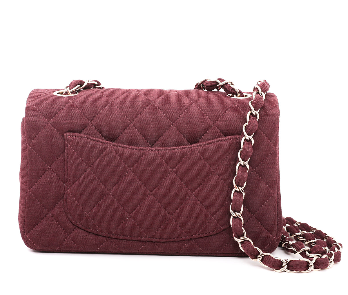 Chanel Maroon Jersey Classic Flap Bag-Chanel-THE CLOSET
