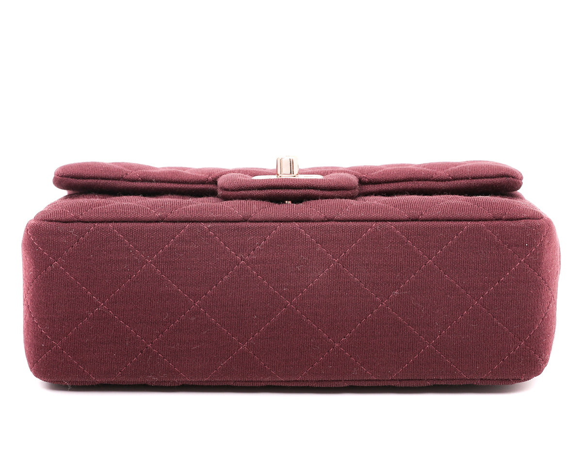 Chanel Maroon Jersey Classic Flap Bag-Chanel-THE CLOSET