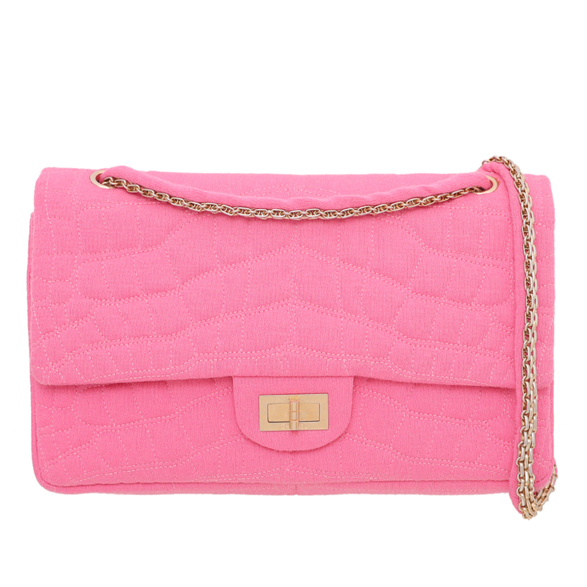 Chanel Pink Jersey Cocos Croc 2.55 Reissue Bag-Chanel-THE CLOSET