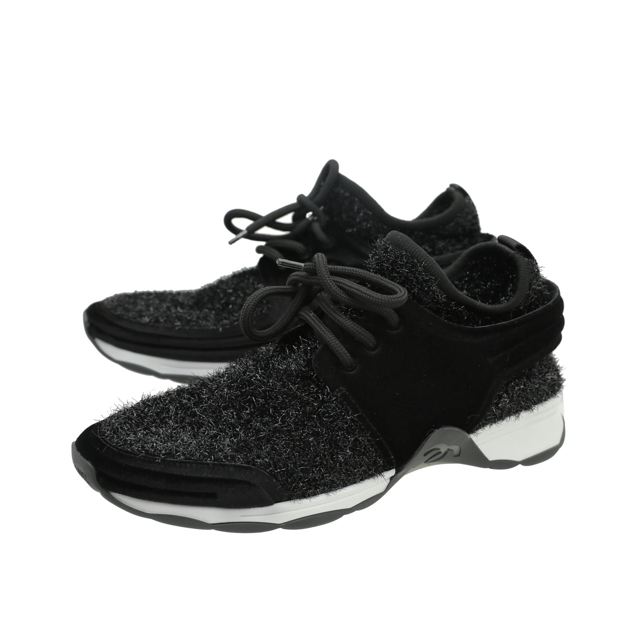 Chanel Black Knit Sock Sparkle Weekend Trainer Sneaker 38-Chanel-THE CLOSET