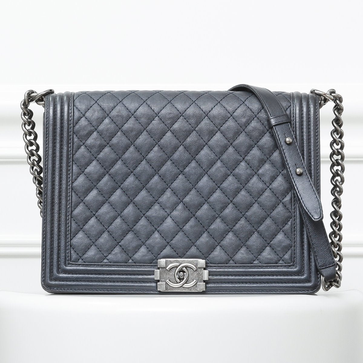 Chanel Metallic Blue Le Boy Large-Chanel-THE CLOSET