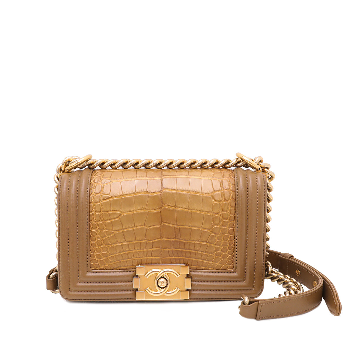 Chanel Mocca Alligator Le Boy Small Flap Bag-Chanel-THE CLOSET