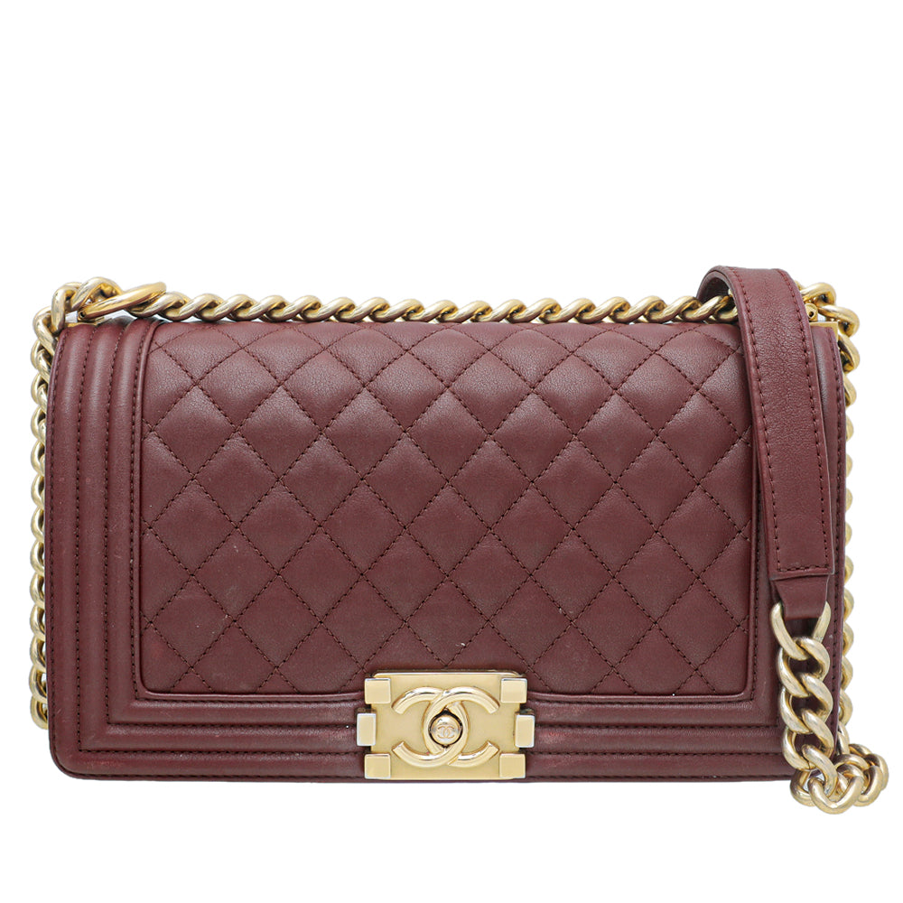 Chanel Burgundy Le Boy Medium Bag-Chanel-THE CLOSET