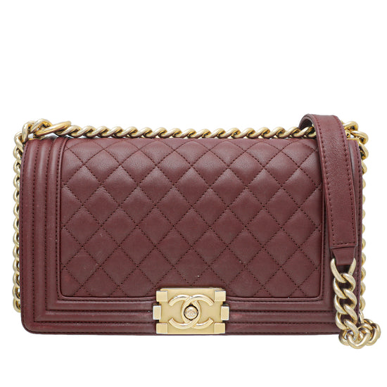 Chanel Burgundy Le Boy Medium Bag – THE CLOSET - Main Image