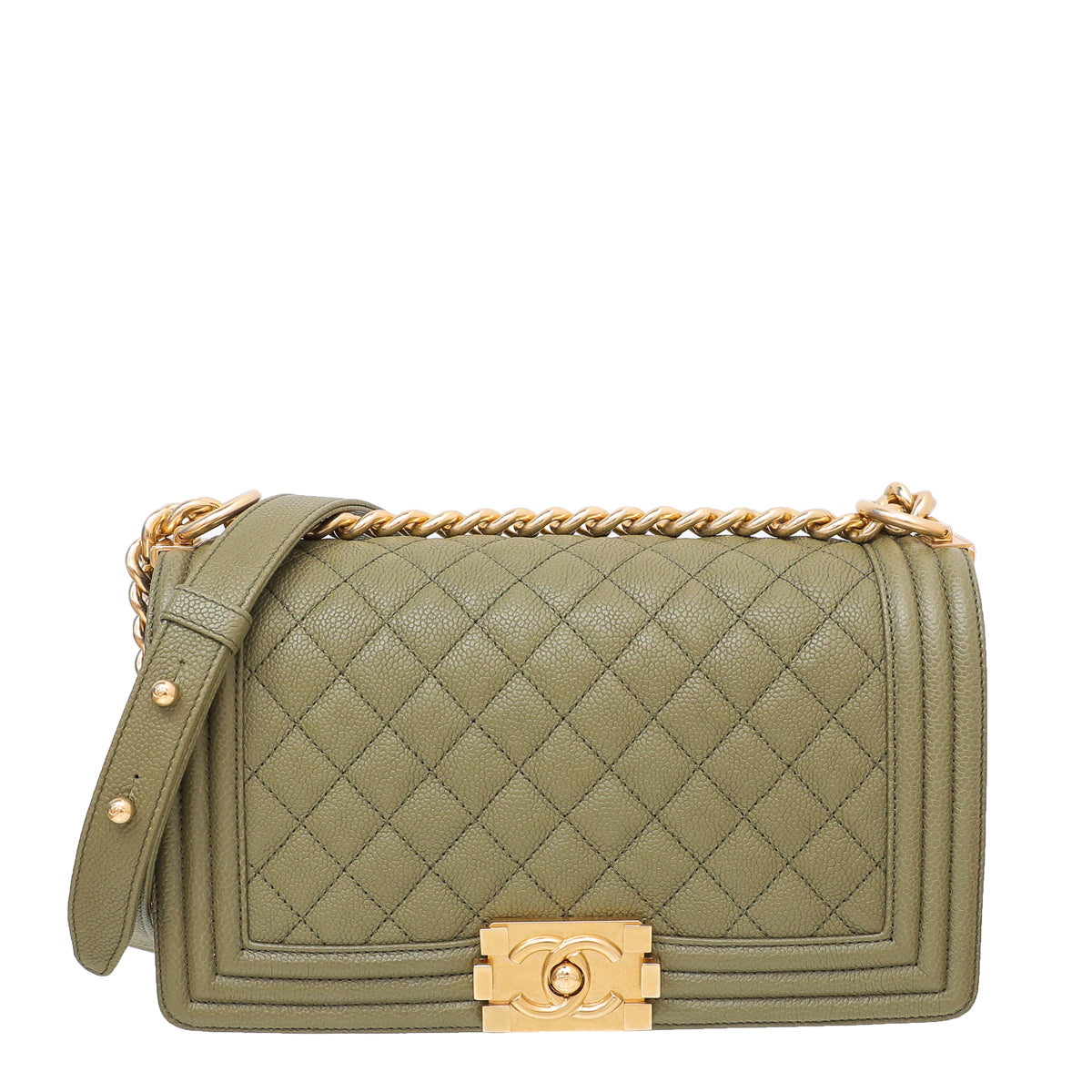 Chanel Olive Green Le Boy Medium Bag – The Closet