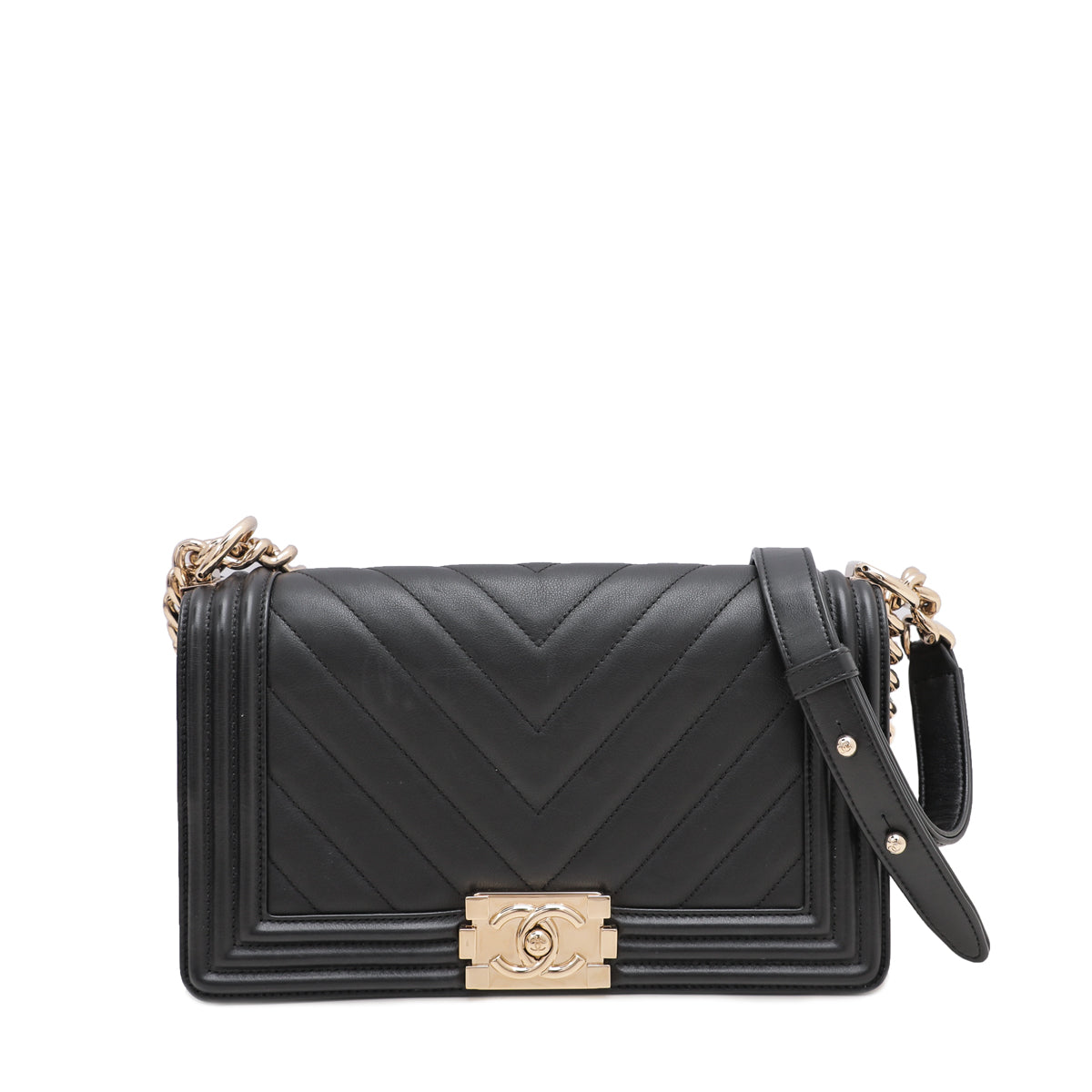 Chanel Black Chevron Le Boy Flap Bag-Chanel-THE CLOSET