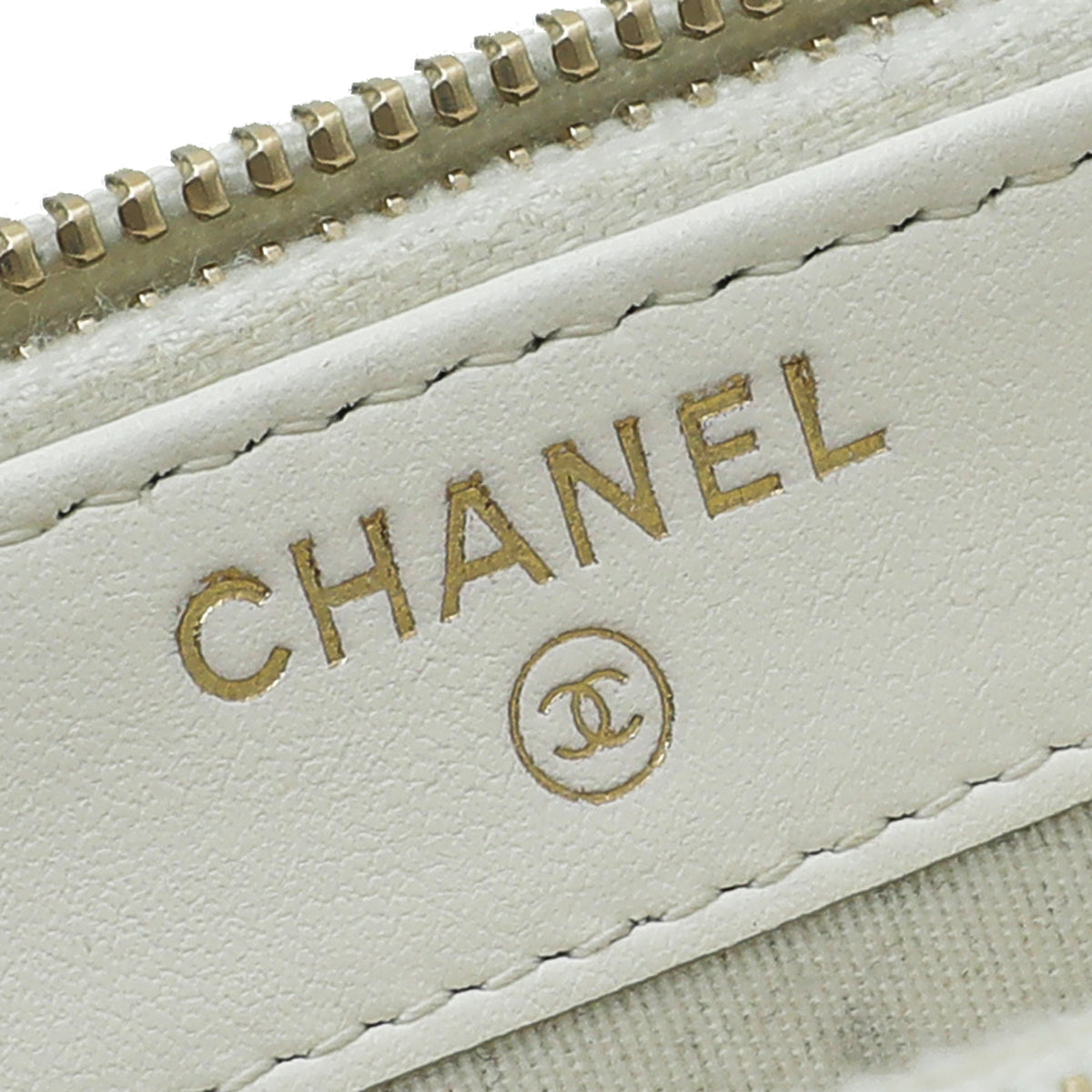 Chanel White Le Boy Double Zip Around Wallet On Chain