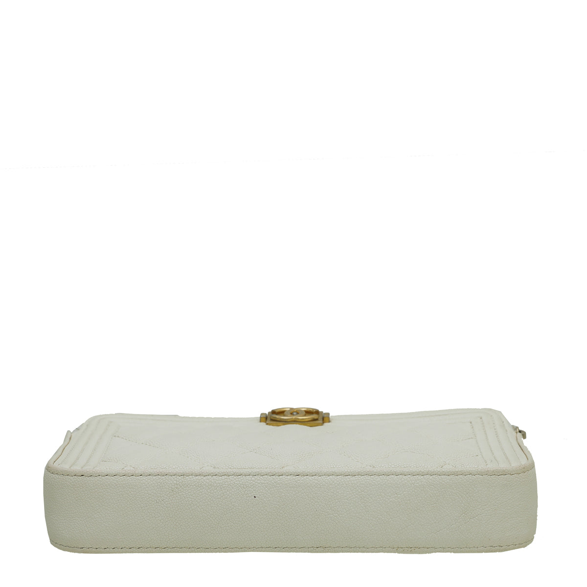 Chanel White Le Boy Double Zip Around Wallet On Chain-Chanel-THE CLOSET