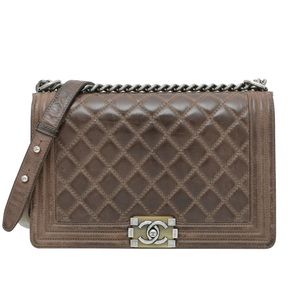 Chanel Khaki Le Boy Fade Enamel Hardware Medium Bag-Chanel-THE CLOSET