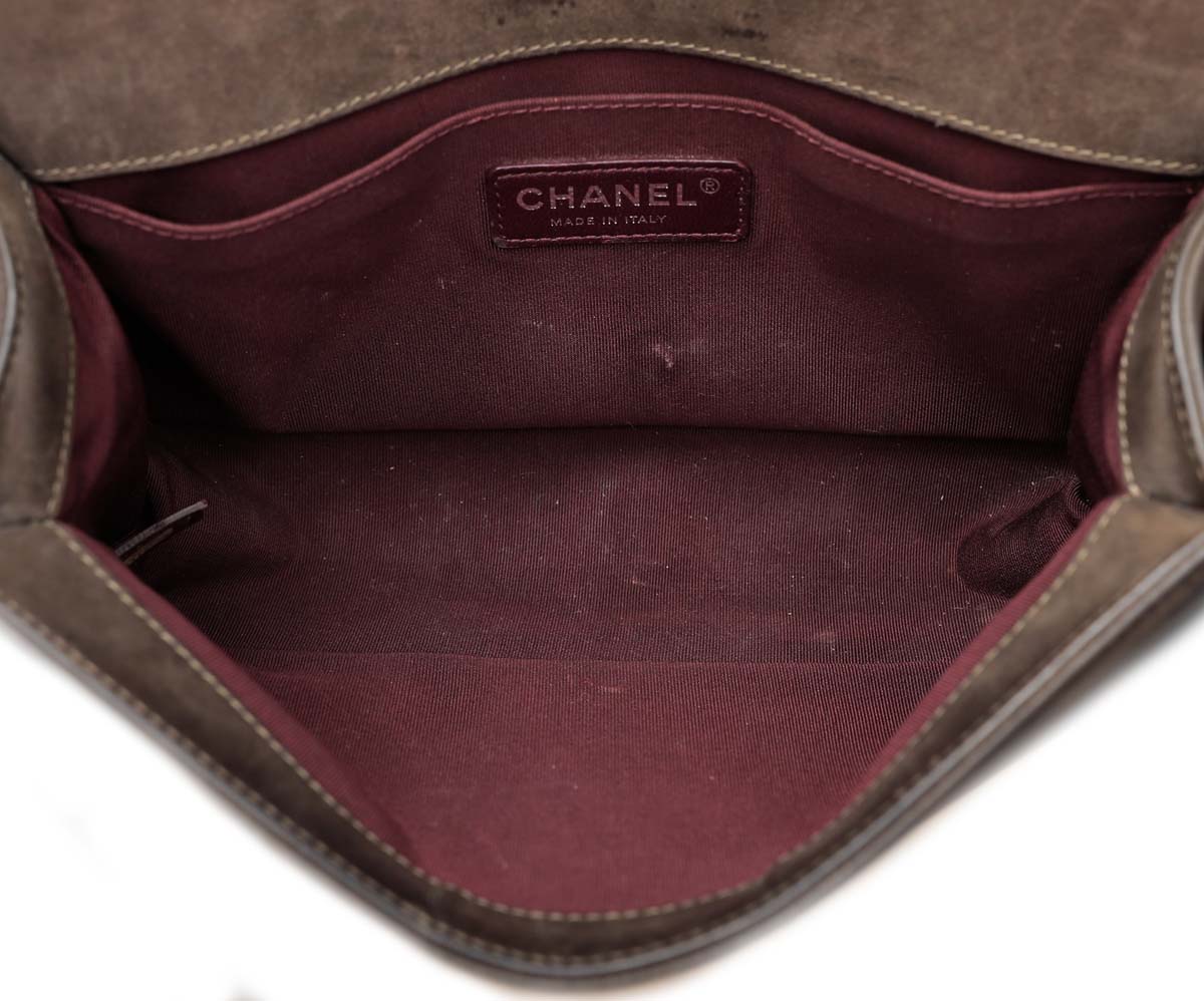 Chanel Brown Le Boy Fade Enamel Hardware Bag