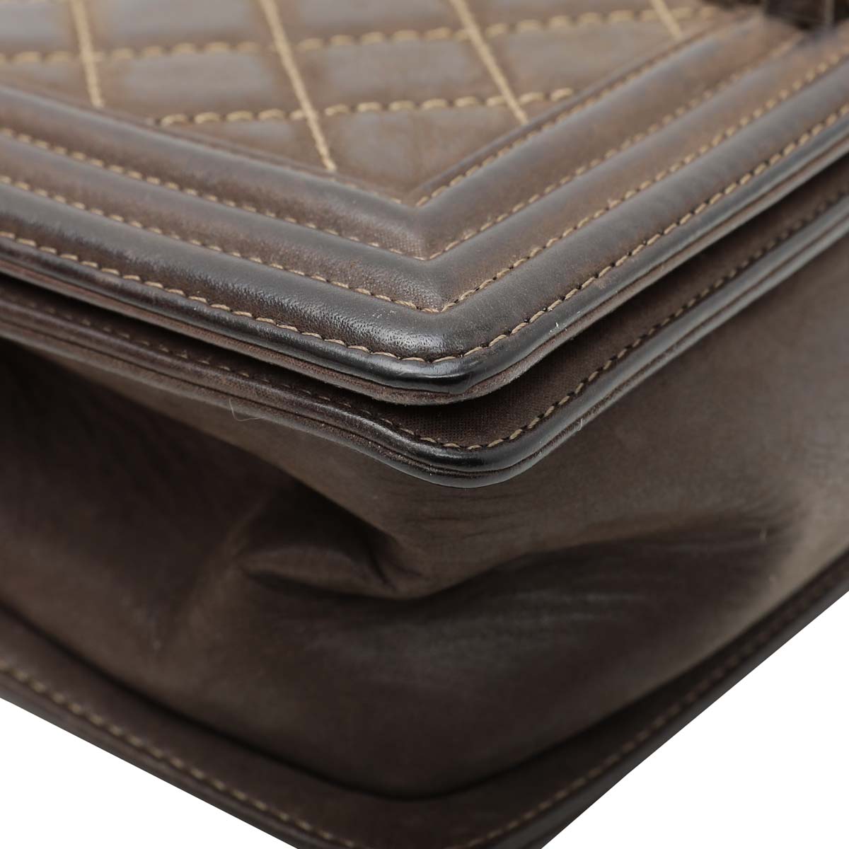 Chanel Brown Le Boy Fade Enamel Hardware Bag-Chanel-THE CLOSET