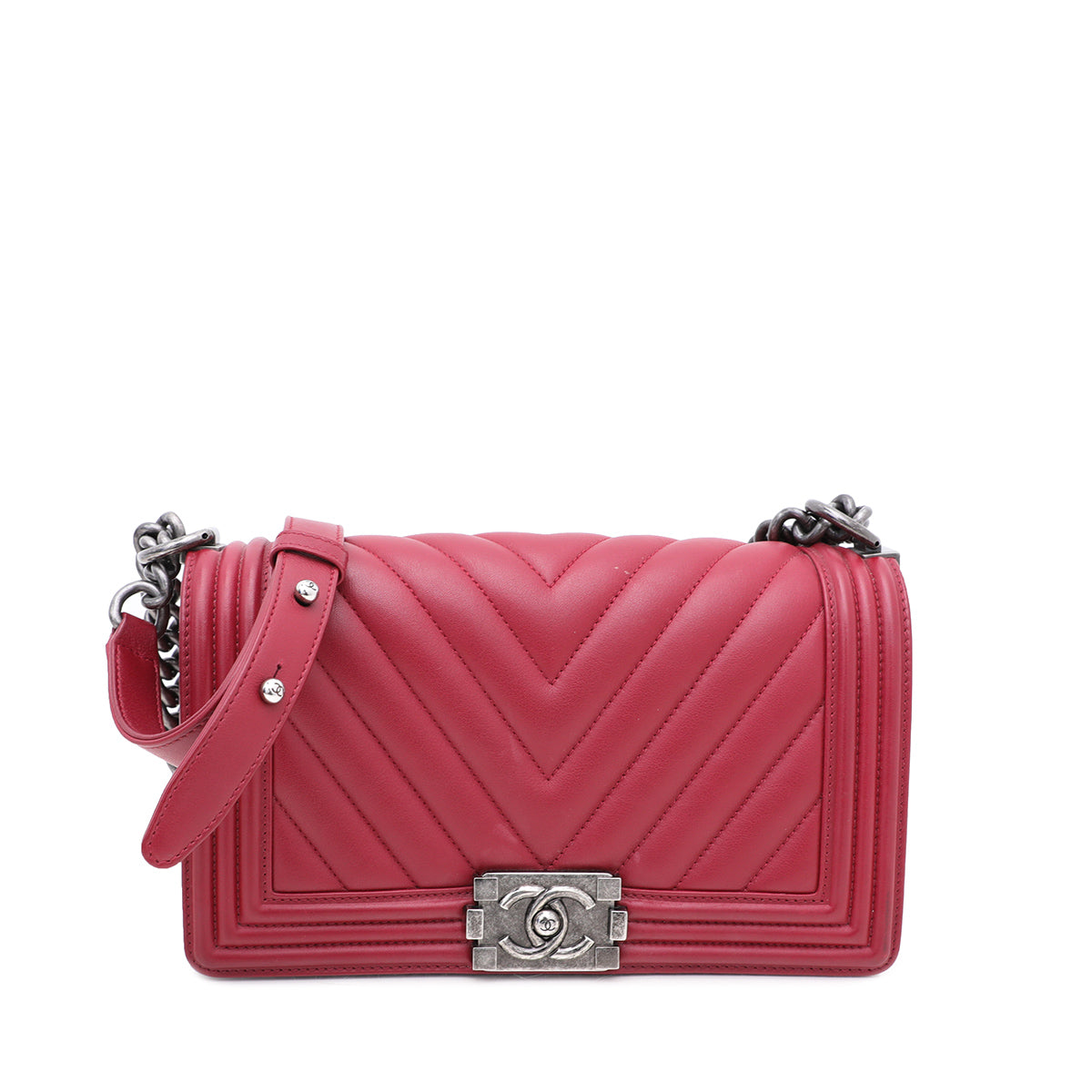 Chanel Deep Red Le Boy Flap Medium Bag-Chanel-THE CLOSET