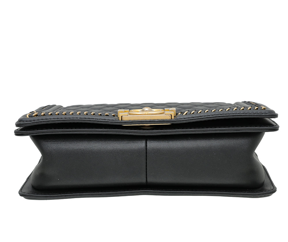 Chanel Black Le Boy Handle Chain Medium Bag-Chanel-THE CLOSET