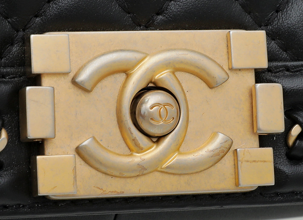 Chanel Black Le Boy Handle Chain Medium Bag-Chanel-THE CLOSET