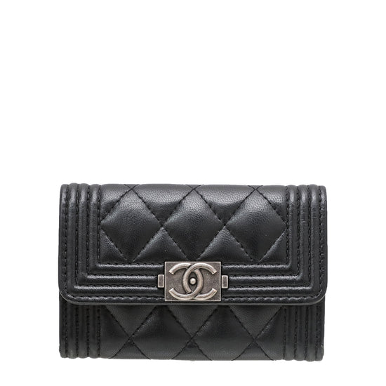 Chanel Black Le Boy Card Holder