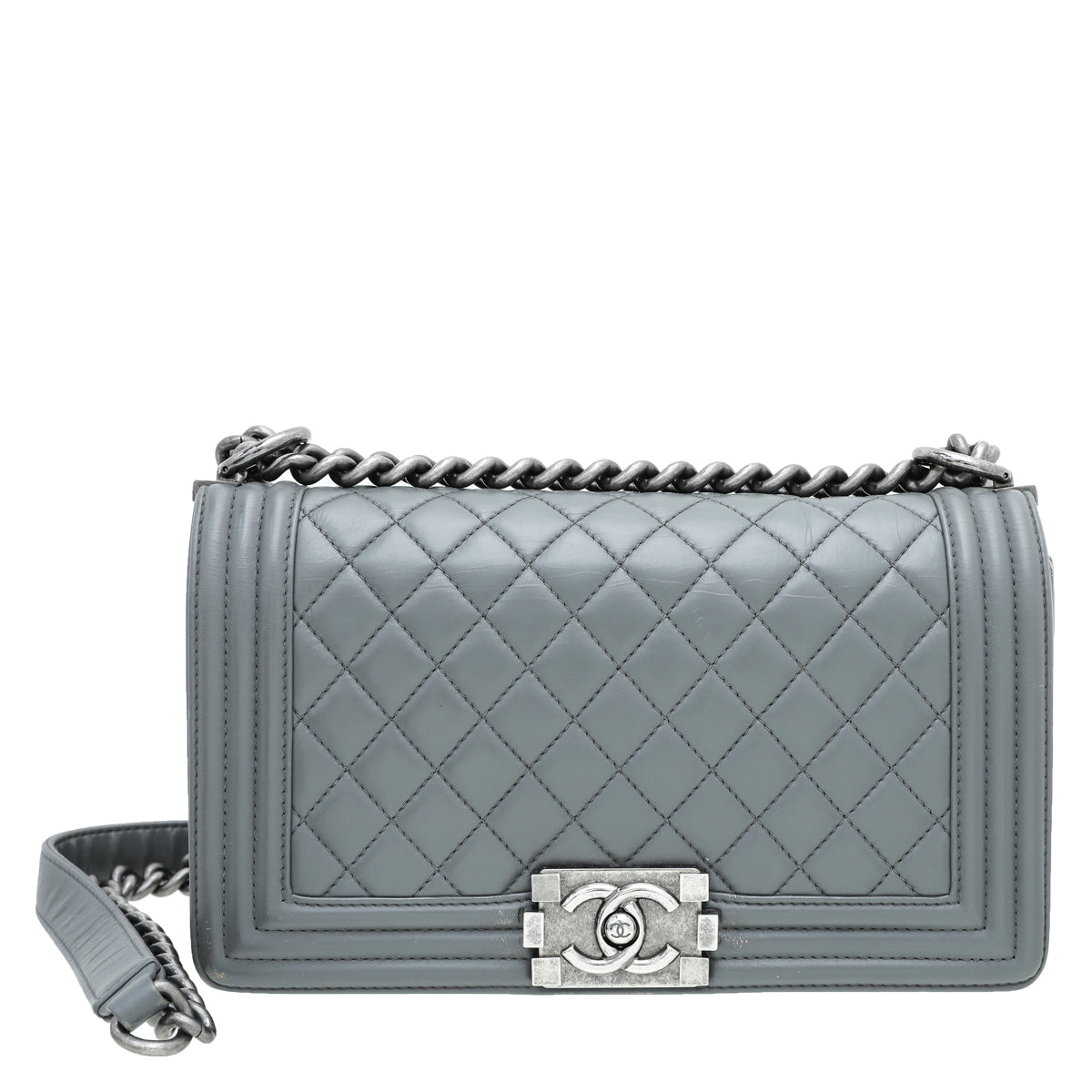 Chanel Grey Le Boy Medium Bag-Chanel-THE CLOSET
