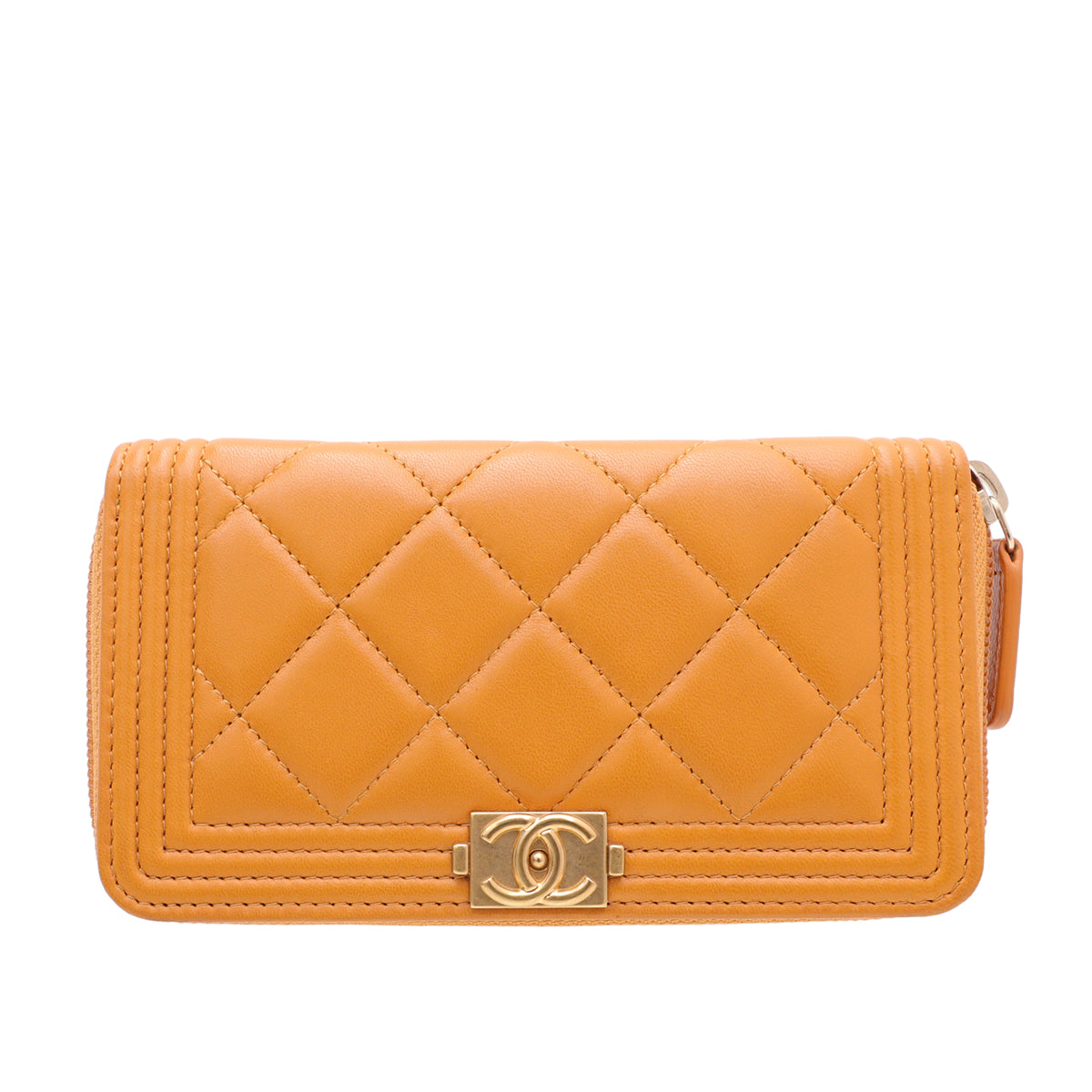 Chanel Mustard Le Boy Zippy Wallet-Chanel-THE CLOSET